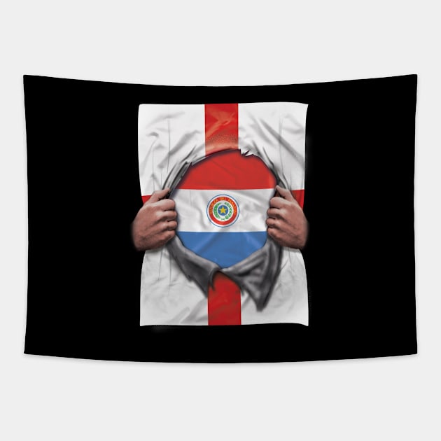 Paraguay Flag English Flag Ripped - Gift for Paraguayan From Paraguay Tapestry by Country Flags