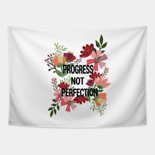 'Progress Not Perfection' Floral Sticker Tapestry