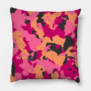 Camouflage Pink Orange Pillow