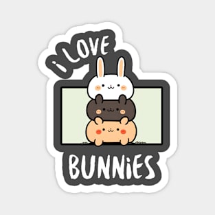 Stacked Bunnies Love Magnet