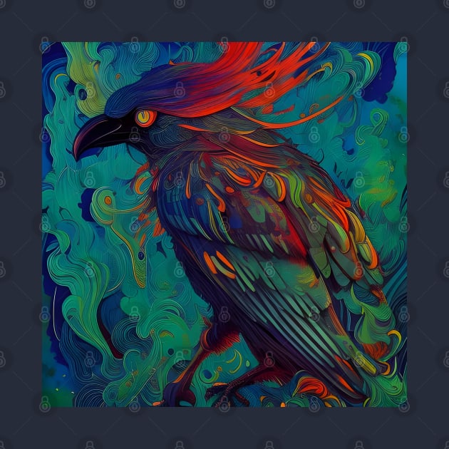 Flamed Feathered Crow by Chance Two Designs