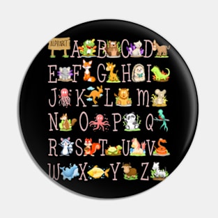 Back to School Kergarten Teacher ABCs  Alphabet Pin