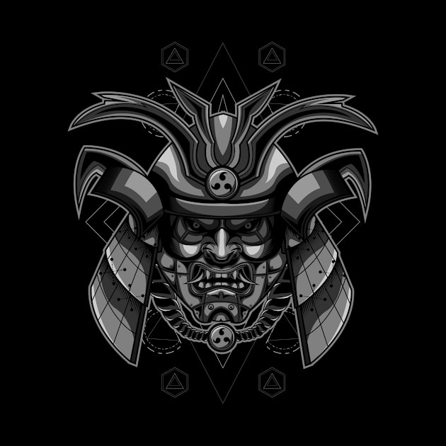 samurai mask head by SHINIGAMII