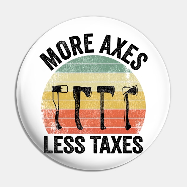 Axe Throwing Funny More Axes Less Taxes Pin by Kuehni
