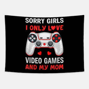 Valentines Day boys kids son Video Games funny gamer hearts Tapestry