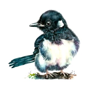 Cute Magpie Bird Illustration T-Shirt