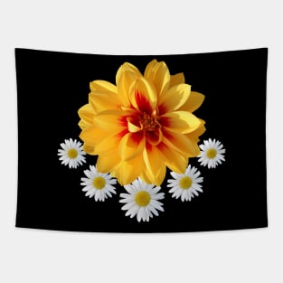 Daisies with Yellow Blossom Floral Floral Pattern Floral Tapestry