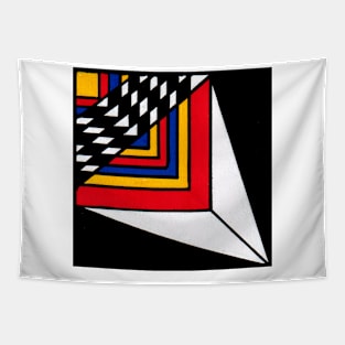 Mondrian Inspired Geometric Abstract Acrylic Painting III Tapestry