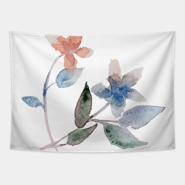 Watercolor flowers Tapestry by MariDein