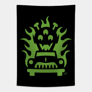 Hot Rod Halloween Martian Tapestry