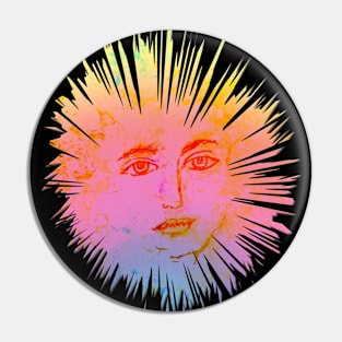 Rainbow Face Burst Pin