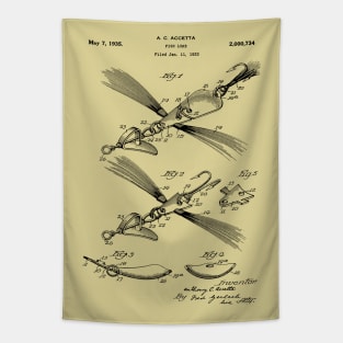 Patent Print - 1935 Fishing Lure Tapestry