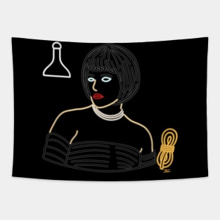 Mrs. White - Neon Portrait Tapestry