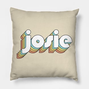 Josie - Retro Rainbow Typography Faded Style Pillow