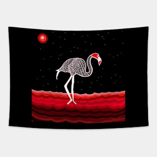 Flamingo in the night Tapestry