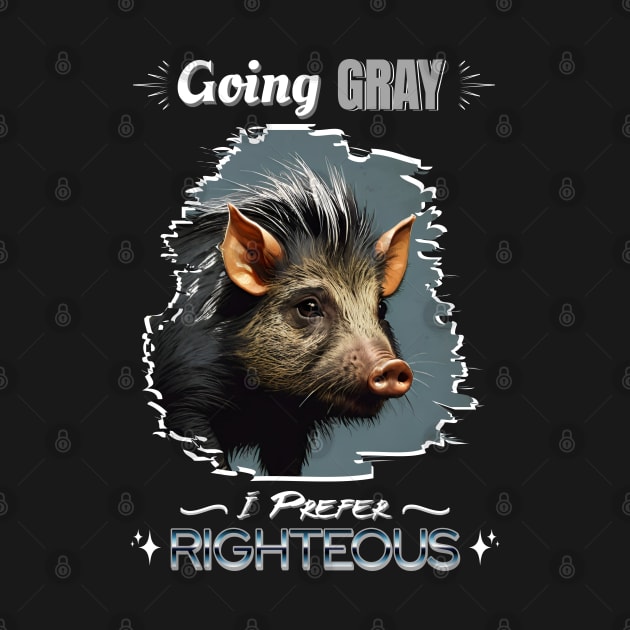 GOING GRAY PIG HAIR I PREFER RIGHTEOUS by StayVibing