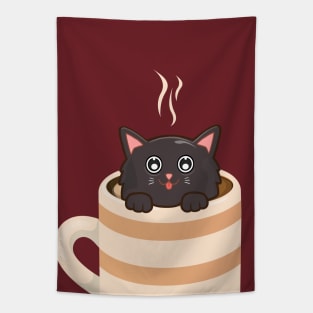 Cute Cat and Coffee Tapestry