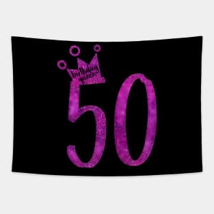 Purple 50Th Birthday  50Th Birthday Queen Tapestry