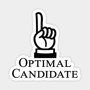 Optimal Candidate - black text pointing up Magnet