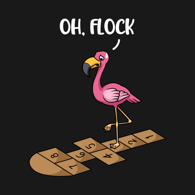 Flamingo Hopscotch Funny Flamingo Gift by CatRobot