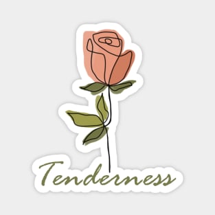 Tenderness one line flower, inspirational meanings Magnet