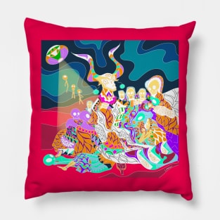 business of witches and aliens and undead zombies ecopop 2 Pillow