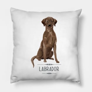 Chocolate Brown Labrador Pillow