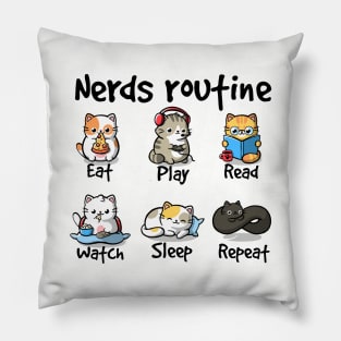 Nerds routine cat Pillow