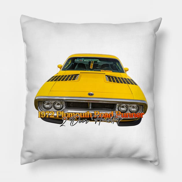 1972 Plymouth Road Runner 2 Door Hardtop Pillow by Gestalt Imagery