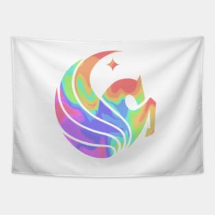 UCF Pastel Rainbow Marble Logo Tapestry