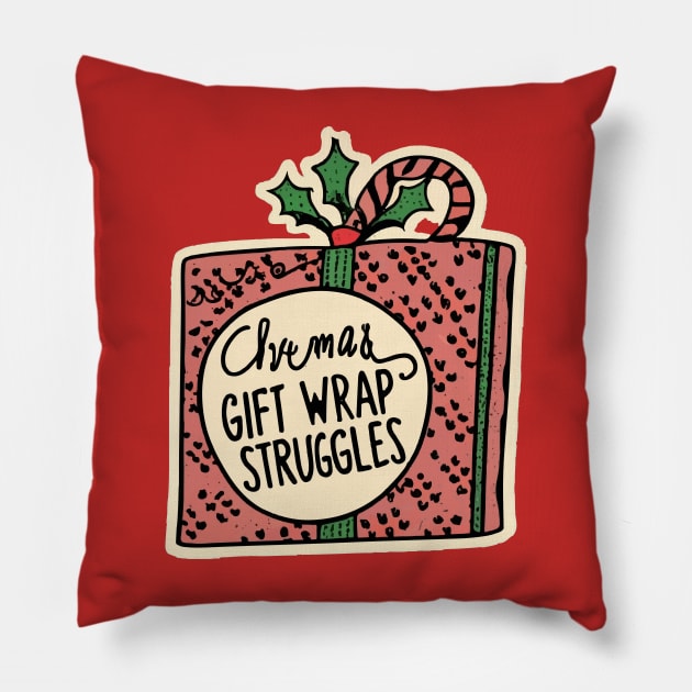 Gift wrap struggles Pillow by ArtfulDesign