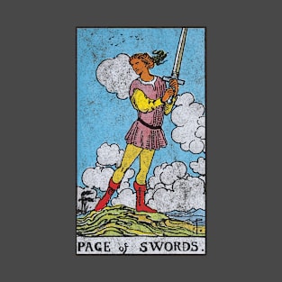 The Page of swords tarot card (distressed) T-Shirt