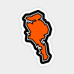 Quadra Island in Tangerine Orange - Solid Simple Silhouette - Quadra Island Magnet