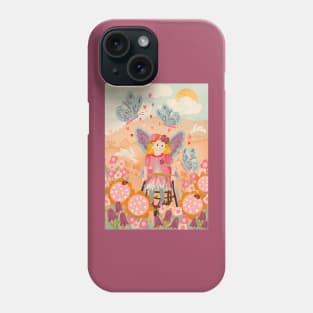 Beautiful Butterfly Fairy in a Woodland Wheelchair Phone Case