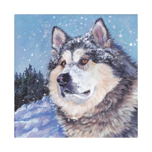 Alaskan Malamute Fine Art Painting T-Shirt