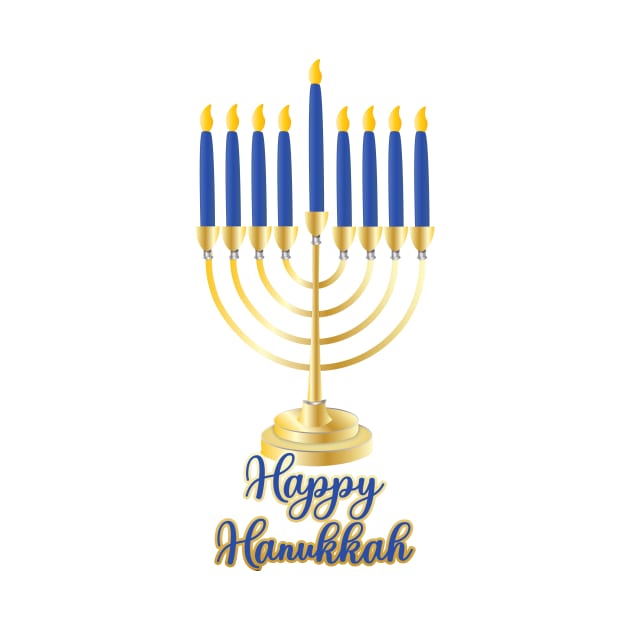 Menorah with Lights Happy Hanukkah by ExpressYourSoulTees