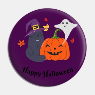 Happy Halloween! Happy Fall Season Autumn Vibes Halloween Thanksgiving and Fall Color Lovers Pin