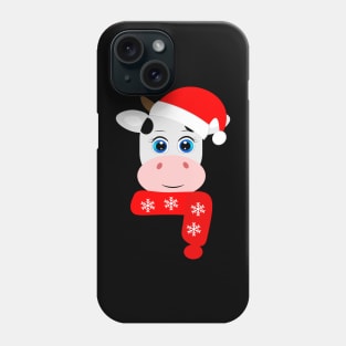 Cow Reindeer Hat Santa Christmas Lights Phone Case