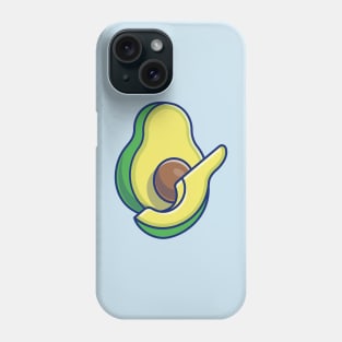 Floating Avocado Slice Cartoon Phone Case