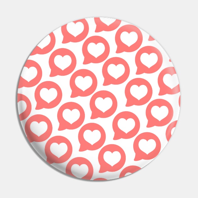 Red Heart Speech Bubbles Pin by leashonlife