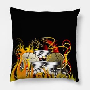 skull rock art and fire danger Pillow