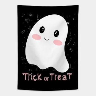 Trick or treat Funny cute Scary ghost Halloween cute scary little ghost Tapestry