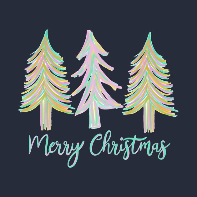 Pastel doodle Christmas trees, Merry Christmas trees by Karley’s Custom Creations