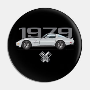 1979 silver vette Pin