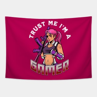 Trust Me Iam a Gamer Girl Tapestry