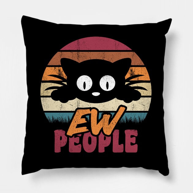 Ew People Cat Retro Style Pillow by G! Zone