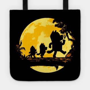 Bluey Walking Under Yellow Moon Tote