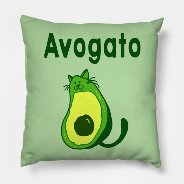 Avogato Kitty Cat  - puns are life Pillow by ckrickett