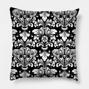 Death Head Damask Pillow