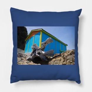 blue boat shed Pillow